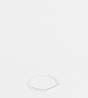 Витое кольцо из стерлингового серебра с планкой -Серебристый Kingsley Ryan Curve