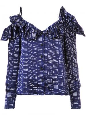 Блузка с открытыми плечами Maki Oh. Цвет: синий