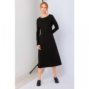 Платье , повседневное, полуприлегающее, миди, размер 42, черный Olga Skazkina. Цвет: черный