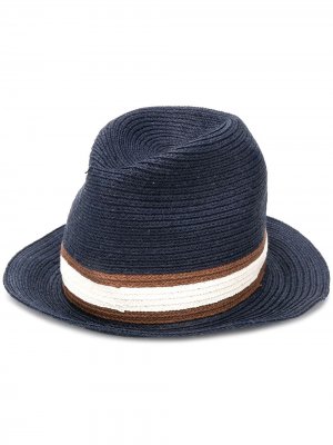 Соломенная шляпа Ermenegildo Zegna. Цвет: синий