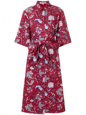 Платье-рубашка с цветочным принтом Dvf Diane Von Furstenberg. Цвет: красный