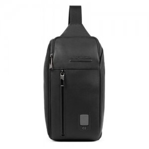 Рюкзак слинг Piquadro Akron CA5107AO/N черный натур.кожа. Цвет: черный