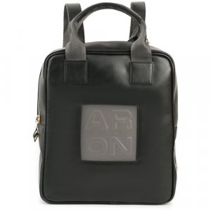 Рюкзак , натуральная кожа, вмещает А4, внутренний карман, черный Aron. Цвет: черный