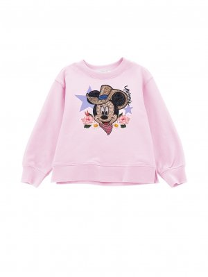 Толстовка Minnie Disney Crew Neck , цвет rosa fairytale Monnalisa