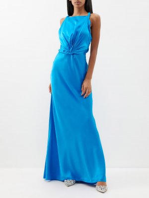 Платье из скрученного шелкового атласа , синий Roksanda