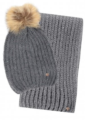 Комплект шапка и шарф LIU JO. Цвет: серый
