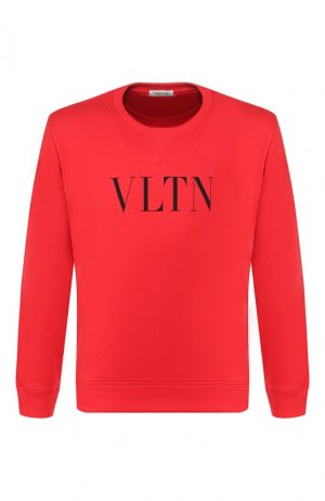 Хлопковый свитшот Valentino. Цвет: красный
