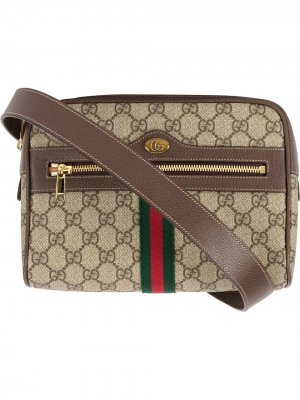 Поясная сумка с узором GG Supreme Gucci. Цвет: коричневый
