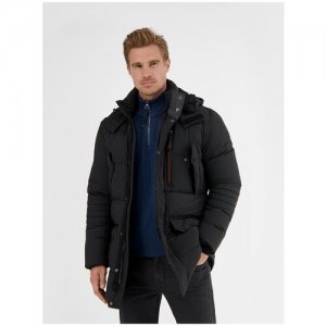 Куртка , демисезон/зима, силуэт прямой, ветрозащитная, водонепроницаемая, утепленная, капюшон, светоотражающие элементы, карманы, манжеты, размер 3XL, серый LERROS. Цвет: серый