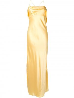 Коктейльное платье с драпировкой Michelle Mason. Цвет: желтый