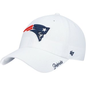 Женская белая регулируемая кепка с логотипом New England Patriots '47 Miata Clean Up Unbranded