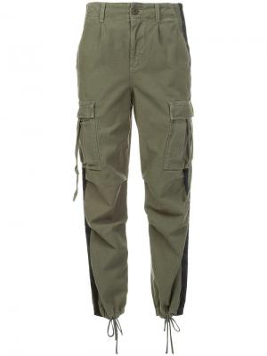 Зауженные брюки карго Adaptation. Цвет: зелёный