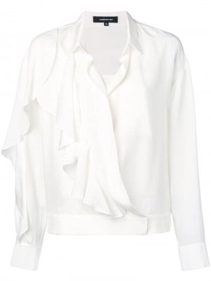 Блузка с длинными рукавами и оборками Barbara Bui. Цвет: белый