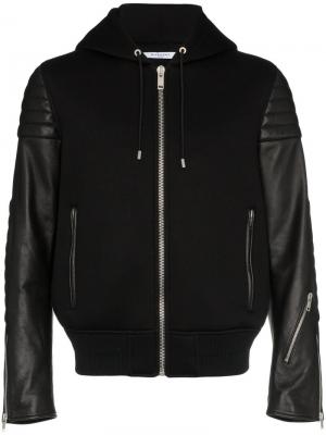 Кожаная куртка с капюшоном Givenchy. Цвет: черный