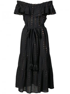 Платье с открытыми плечами Brynn Figue. Цвет: черный
