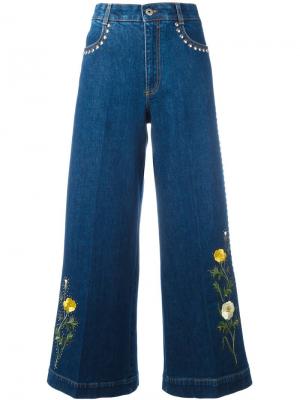 Расклешенные джинсы с цветочной вышивкой Stella McCartney
