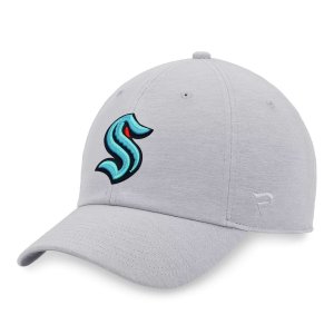 Мужская регулируемая шляпа с фирменным логотипом Heather Grey Seattle Kraken Fanatics