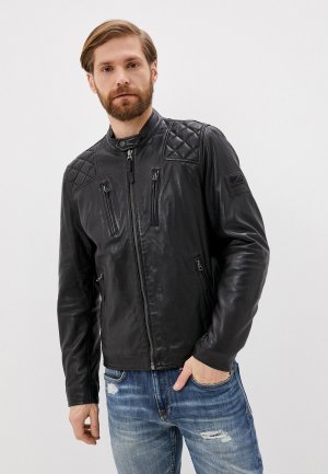Куртка кожаная Pepe Jeans. Цвет: черный