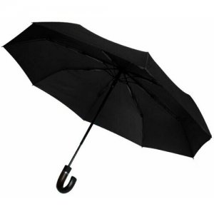 Зонт Классический черного цвета , компактный ,складной Zontcenter. Цвет: черный