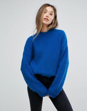 Синий пуловер с круглым вырезом Gestuz. Цвет: синий
