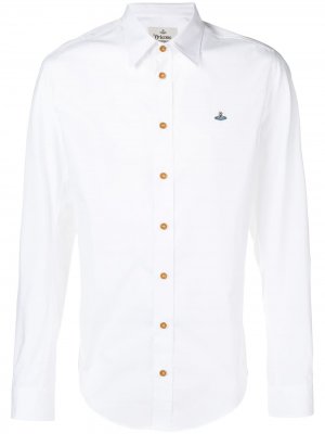 Рубашка с длинными рукавами и логотипом Vivienne Westwood. Цвет: белый