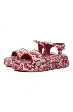 Кожаные сандалии Dolce & Gabbana. Цвет: розовый