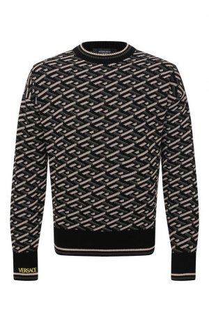 Хлопковый свитер Versace. Цвет: зелёный