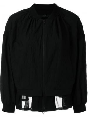 Sheer hem bomber jacket Ys Y's. Цвет: чёрный