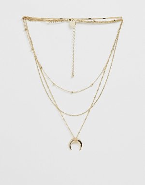 Ярусное ожерелье с подвеской -Золотой Miss Selfridge