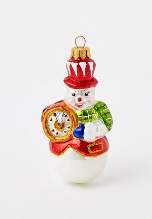 Елочная игрушка Грай Снеговик с часами. Цвет: разноцветный