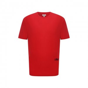Хлопковая футболка Loewe. Цвет: красный