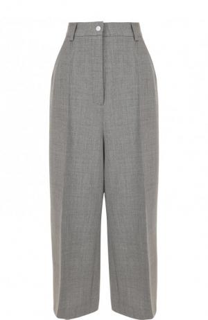 Укороченные шерстяные брюки со стрелками Natasha Zinko. Цвет: серый