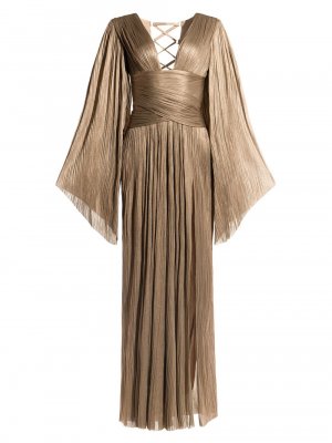 Платье Alana из шелкового тюля с фольгой , бронзовый Maria Lucia Hohan