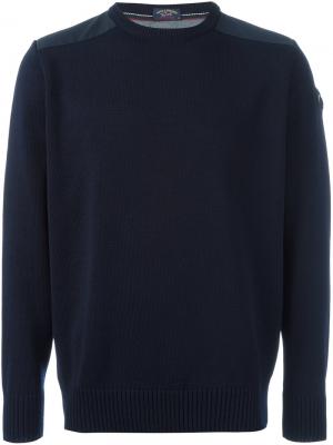 Пуловер с заплаткой логотипом Paul & Shark. Цвет: синий