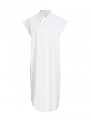 Платье-рубашка миди с короткими рукавами , белый MM6 Maison Margiela