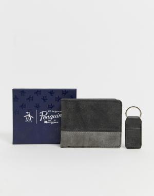 Подарочный набор с бумажником и брелоком -Черный Original Penguin