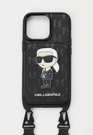 Чехол для iPhone Karl Lagerfeld 13 Pro, кросс-боди с кардслотом. Цвет: черный