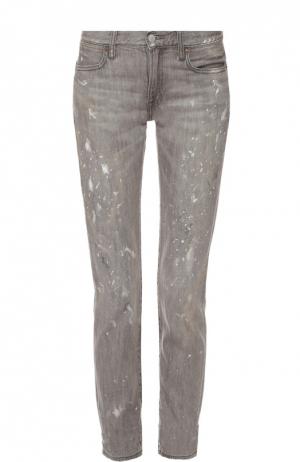 Укороченные джинсы прямого кроя с декоративной отделкой Polo Ralph Lauren. Цвет: серый