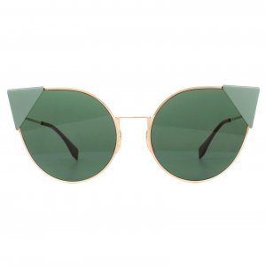 Золотистые медно-зеленые солнцезащитные очки «кошачий глаз» , золото Fendi