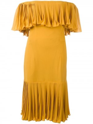 Платье с открытыми плечами Jean Louis Scherrer Pre-Owned. Цвет: желтый