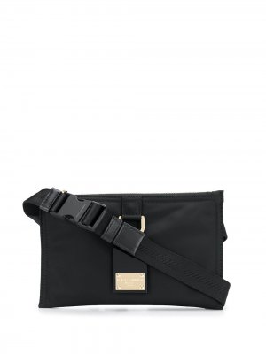 Поясная сумка с логотипом Dolce & Gabbana. Цвет: черный