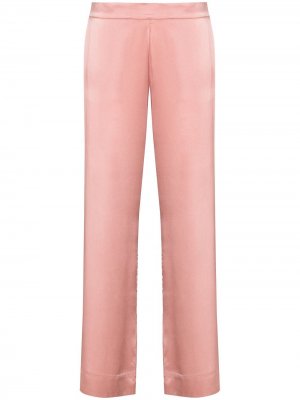 Прямые пижамные брюки Asceno. Цвет: розовый
