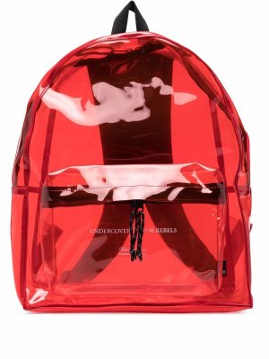 Прозрачный рюкзак с логотипом UNDERCOVER. Цвет: красный