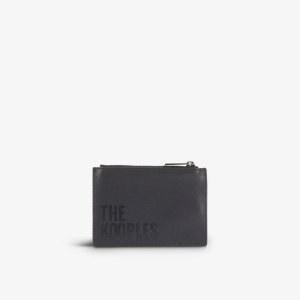 Кожаный кошелек с тиснением логотипа бренда , черный The Kooples