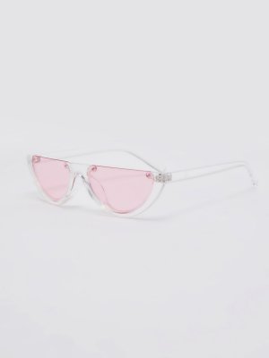 Солнцезащитные очки в полупрозрачной оправе zolla. Цвет: розовый