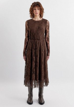 Платье Unique Fabric Vintage Lace. Цвет: коричневый