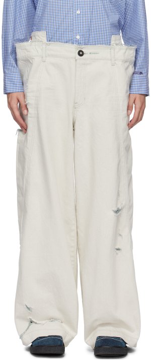 ADER error Белые многослойные джинсовые брюки