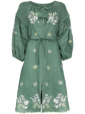 Платье миди Hugh Jesmok с расклешенным подолом Innika Choo. Цвет: зеленый