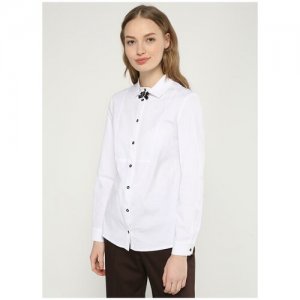 Рубашка женская 02, ElectraStyle, размер 46, белый Electrastyle. Цвет: белый