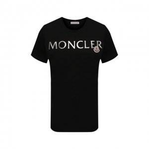 Хлопковая футболка Moncler. Цвет: чёрный
